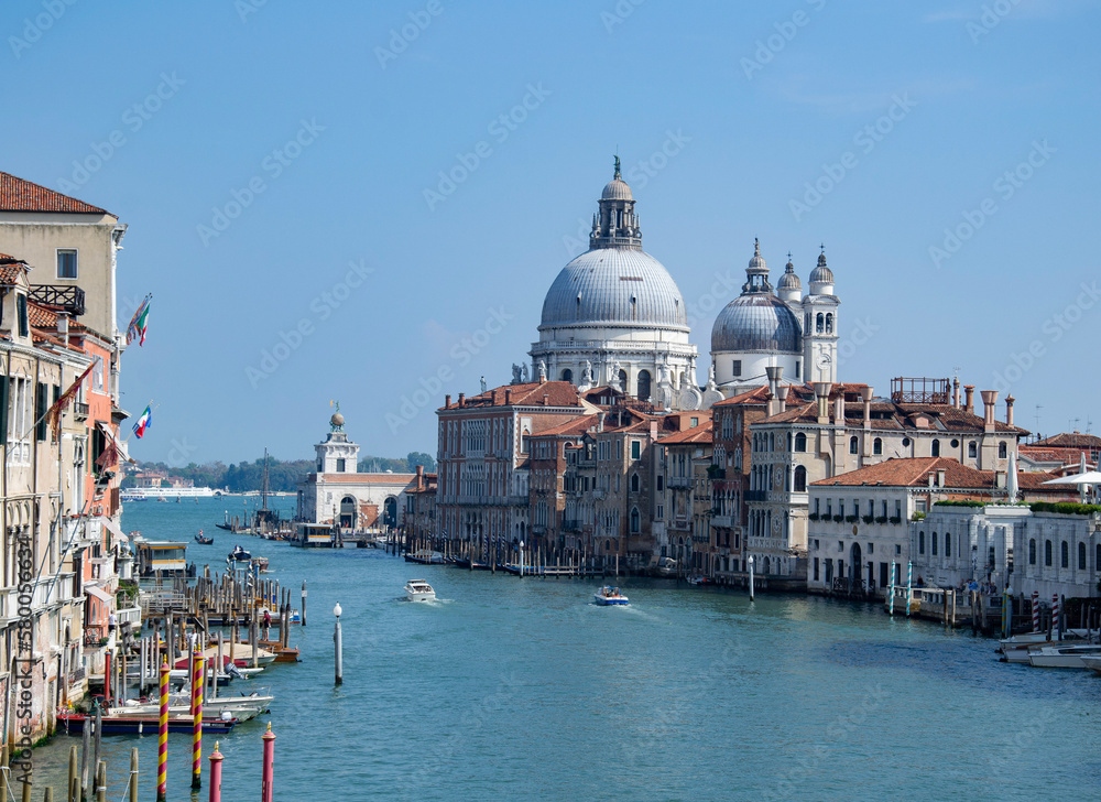 View of the grand canal in Venice from the Academy Bridge