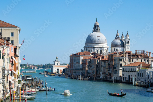 View of the basilica of santa maria della salutecity from the grand canal in Venice © Joffrey