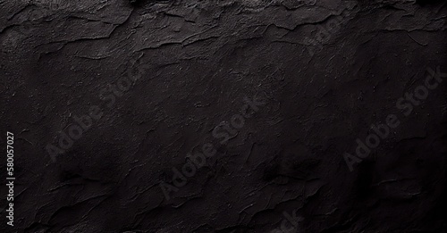 Black Texture of painted wall. background with space for design. Abstract paint texture. Grunge background. ai generative