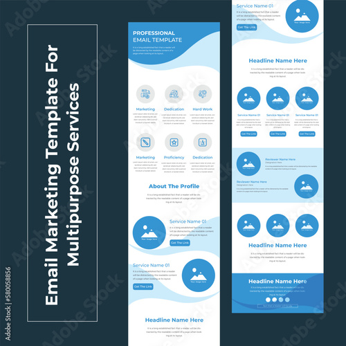Colorful Email marketing Newsletter Template Layout For Multipurpose Business