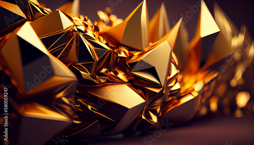 abstract gold crystal background Ai generated image