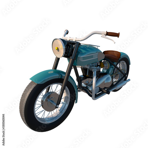 City urban motorcycle vitange 1950s 1- Perspective view png