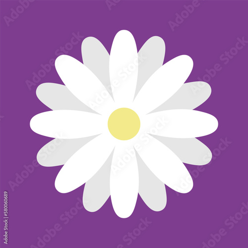 Flower shapes and doodle design elements. Spring or summer flowers and plants. Contemporary modern trendy vector illustration. Colorful simple single daisy flower © Cavid