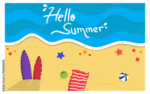 Hello Summer Time Landscape Illustration Photo © MINDESIGN STUDIO