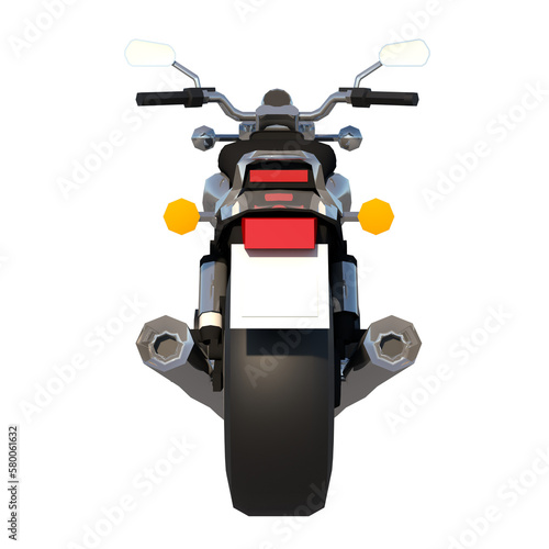 City urban motorcycle 2- Back view png
