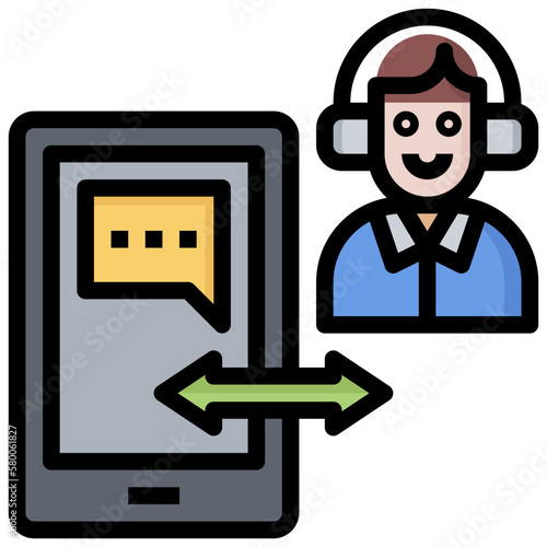 call line icon,linear,outline,graphic,illustration