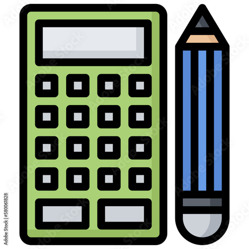 calculator line icon,linear,outline,graphic,illustration