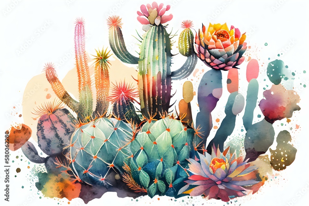 Cactus in watercolour