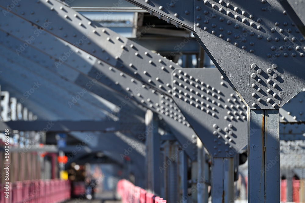 Fototapeta premium Structure a steel bridge close up