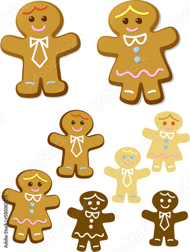 Gingerbread people with variations