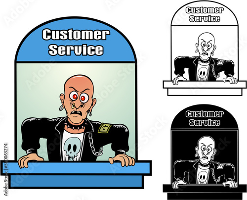 Angry customer at the service window