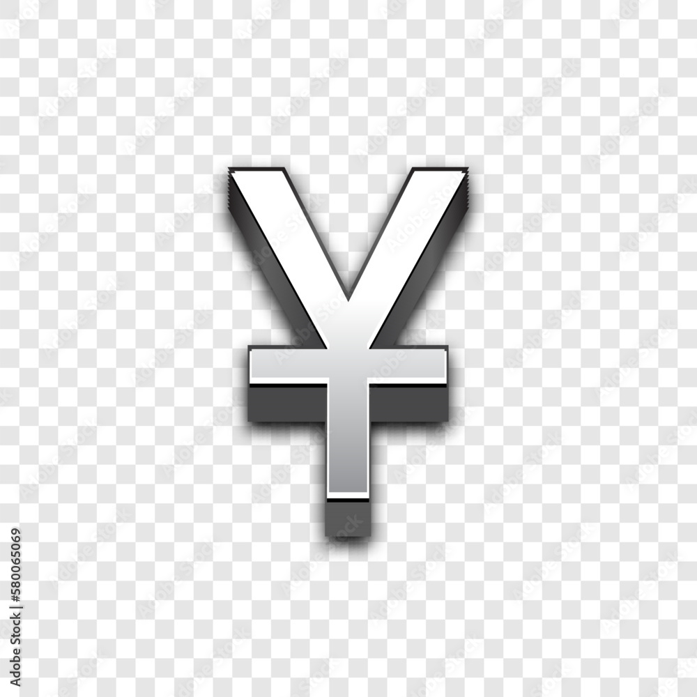 Obraz premium Yuan 3d sign illustration isolated.