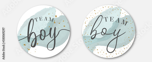 Team boy. Boy or girl hand drawn modern lettering - Baby shower announcement banner, card - Gender reveal party - Vector illustration isolated
