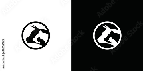 cow pig chicken farm logo vector icon template. classic design style