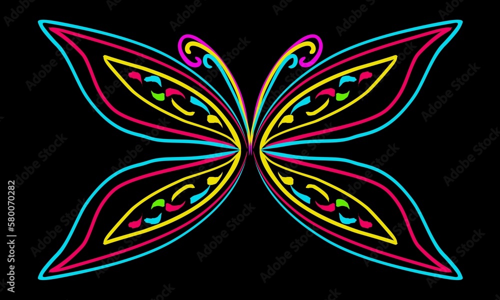 Obraz premium butterfly abstract backround on black background
