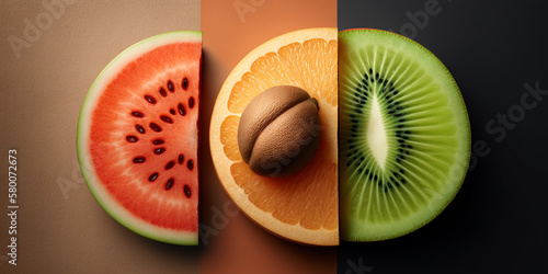 A variety of fresh fruits arranged on a bright background, perfect for healthy eating and lifestyle projects