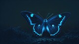 The Radiant Charm of a Bioluminescent Butterfly in the Dark Forest Generative AI