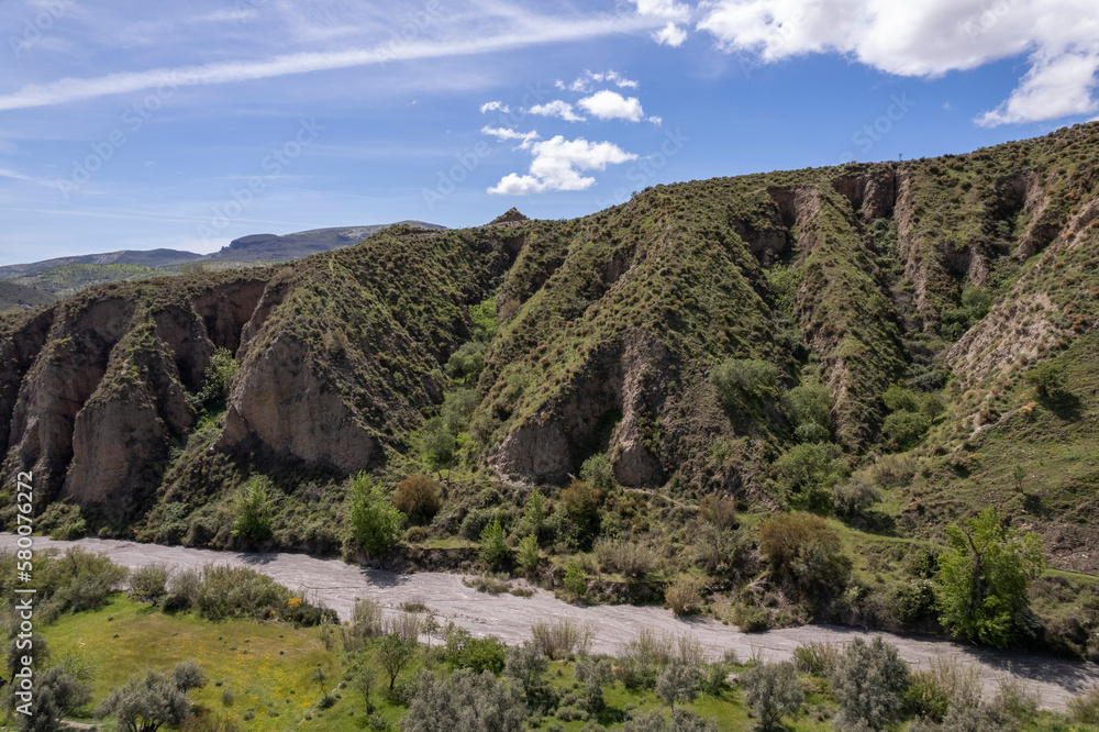 mountain with ravines in the south of Granada