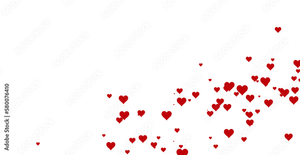 Flying hearts png illustration, red hearts wave pattern overlay on transparent or white background