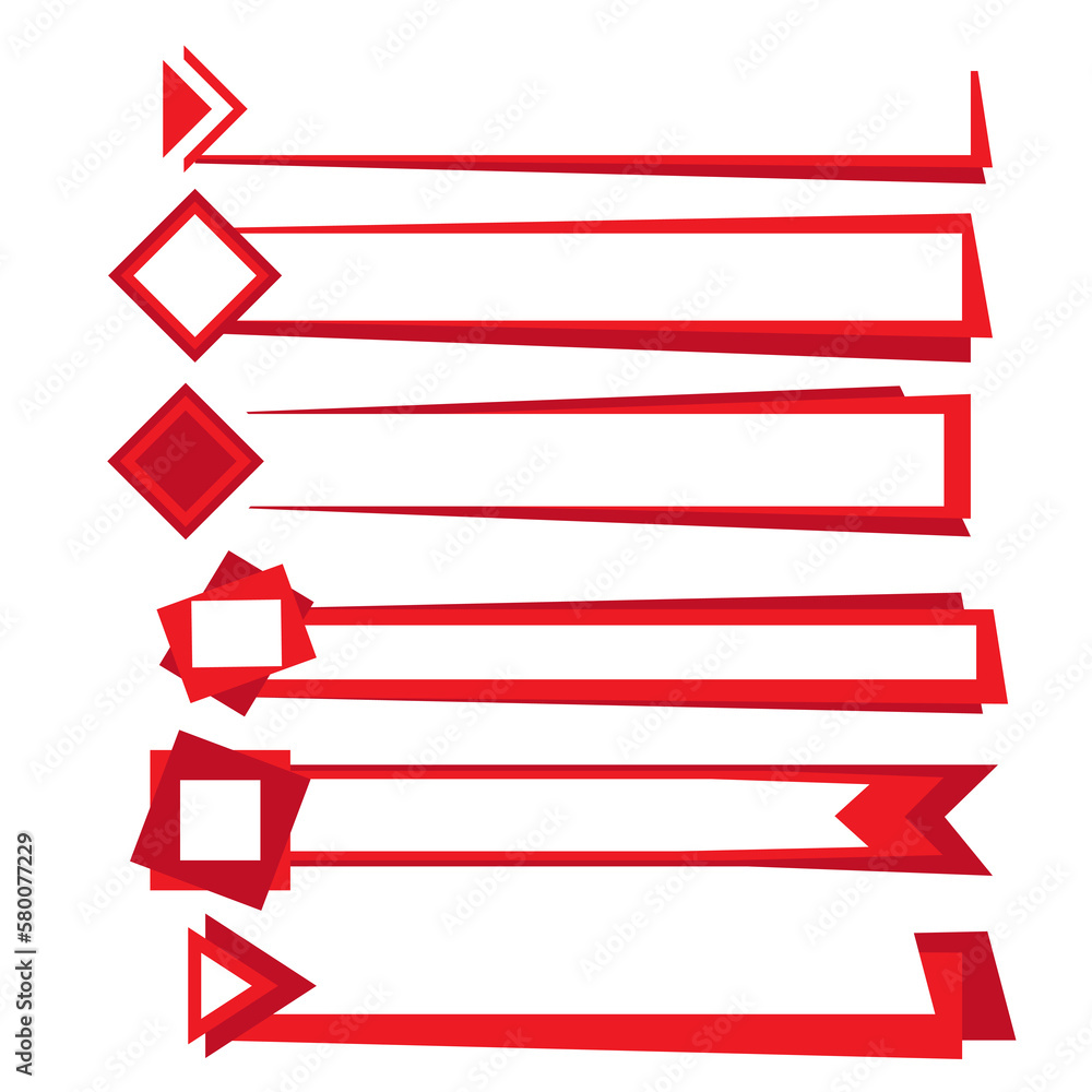Fototapeta premium Set of white and red paper labels