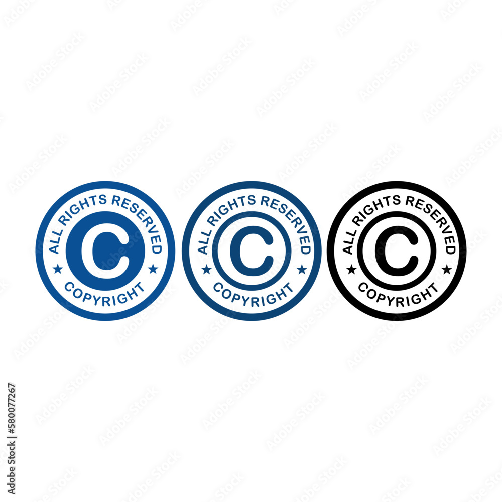 all rights reserved copyright logo template illustration Stock Vector