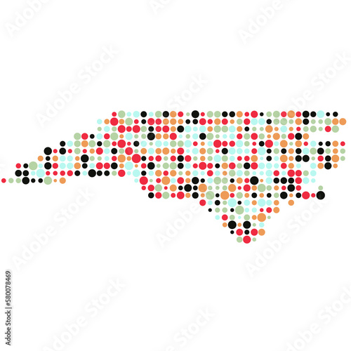 North carolina Silhouette Pixelated pattern map illustration