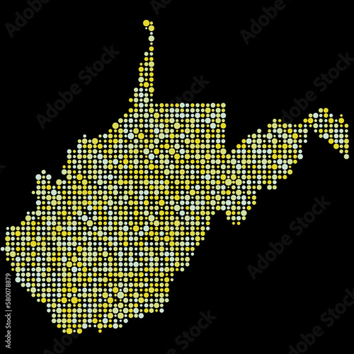 West virginia Silhouette Pixelated pattern map illustration photo