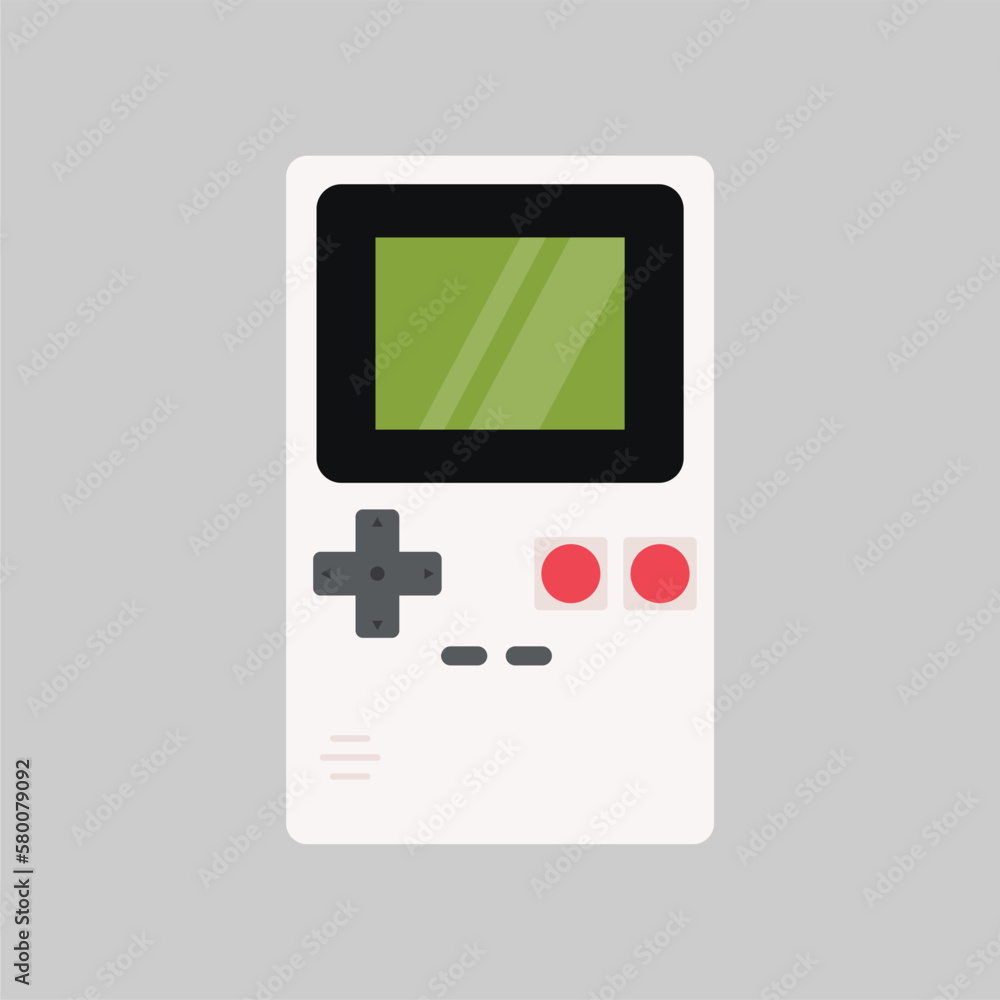 portable game player. Old portable console games. Retro games gadget of the 90s. portable classic console game pad flat design vector illustration portable game player. Old portable console games. Retro games gadget of the 90s. portable classic console game pad flat design vector illustration
