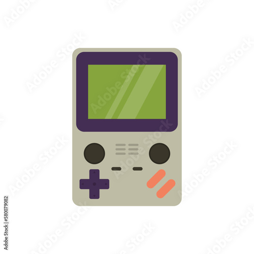 portable game player. Old portable console games. Retro games gadget of the 90s. portable classic console game pad flat design vector illustration