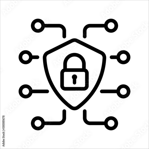 cyber security icon design, Security logo Artificial Intelligence Keyhole icon speed internet technology. vector illustration on white background