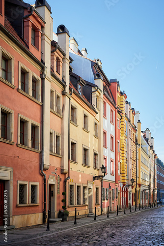Colorful houses on Rynok Square in Wroclaw. Landscape of Wroclaw. © Oleg
