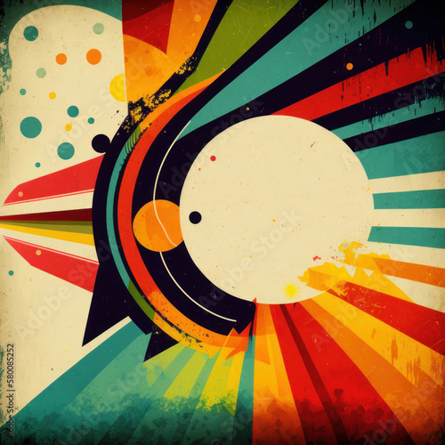colorful vintage retro background. Illustration AI Generative