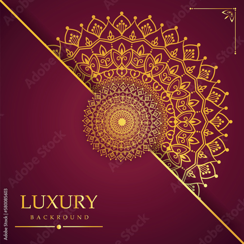 Luxury mandala background with premium vector