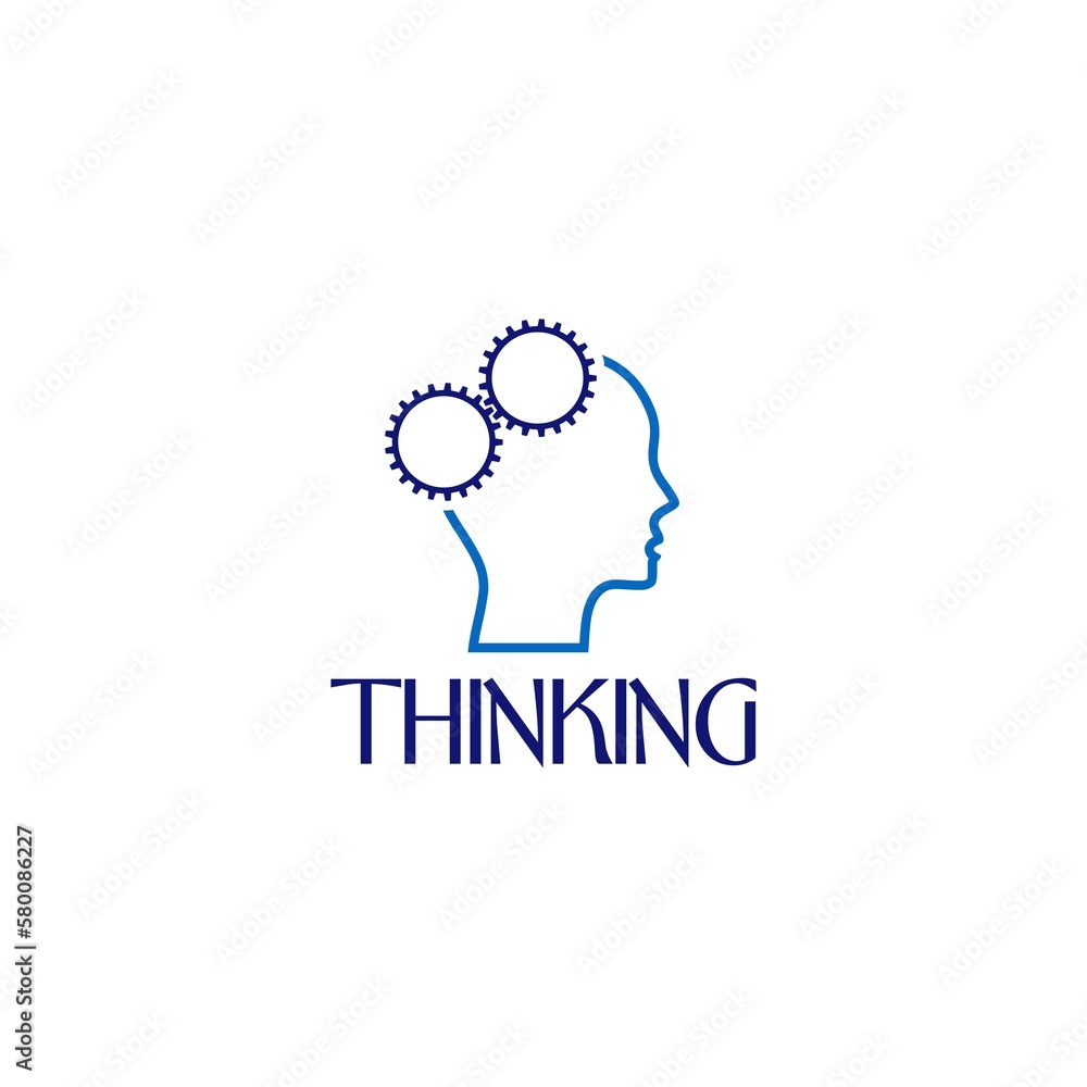 Man thinking icon. Thinking head icon isolated on white background Man thinking icon. Thinking head icon isolated on white background