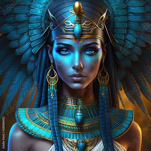 Egyptian goddess Isis, Generative AI photo