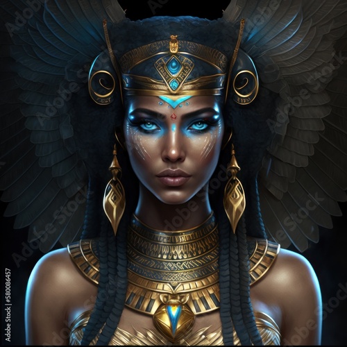 Beautiful Egyptian goddess Isis, Generative AI photo