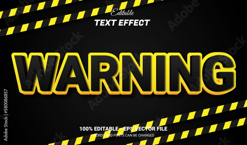Warning editable text effect template