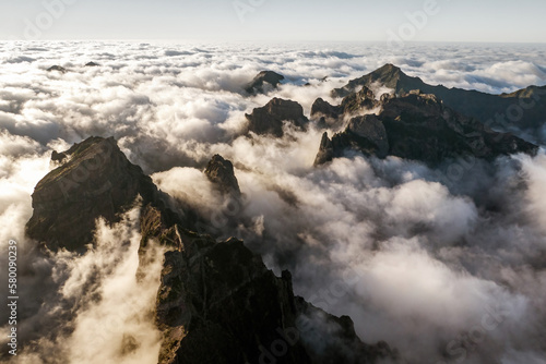 Wallpaper Mural Mountain peaks above the clouds. Torontodigital.ca