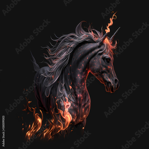 Unicorn On Fire. Generative AI