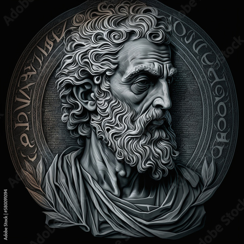 Ancient Greek philosopher Gorgias. Created with Generative AI technology.