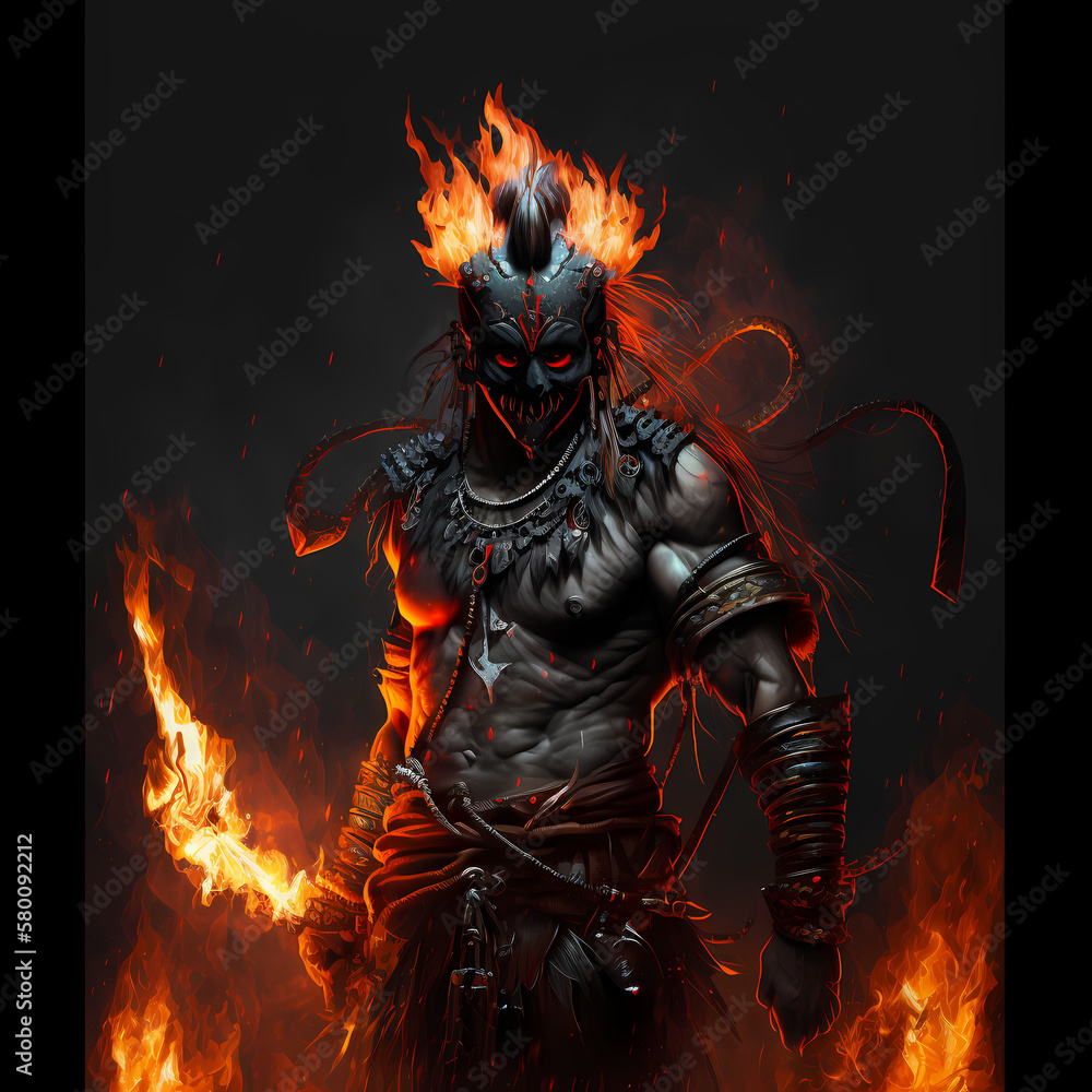 Warrior On Fire. Generative AI Warrior On Fire. Generative AI