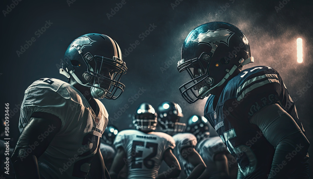 American Football Players Compete in Super Bowl Game Created Using Generative Ai