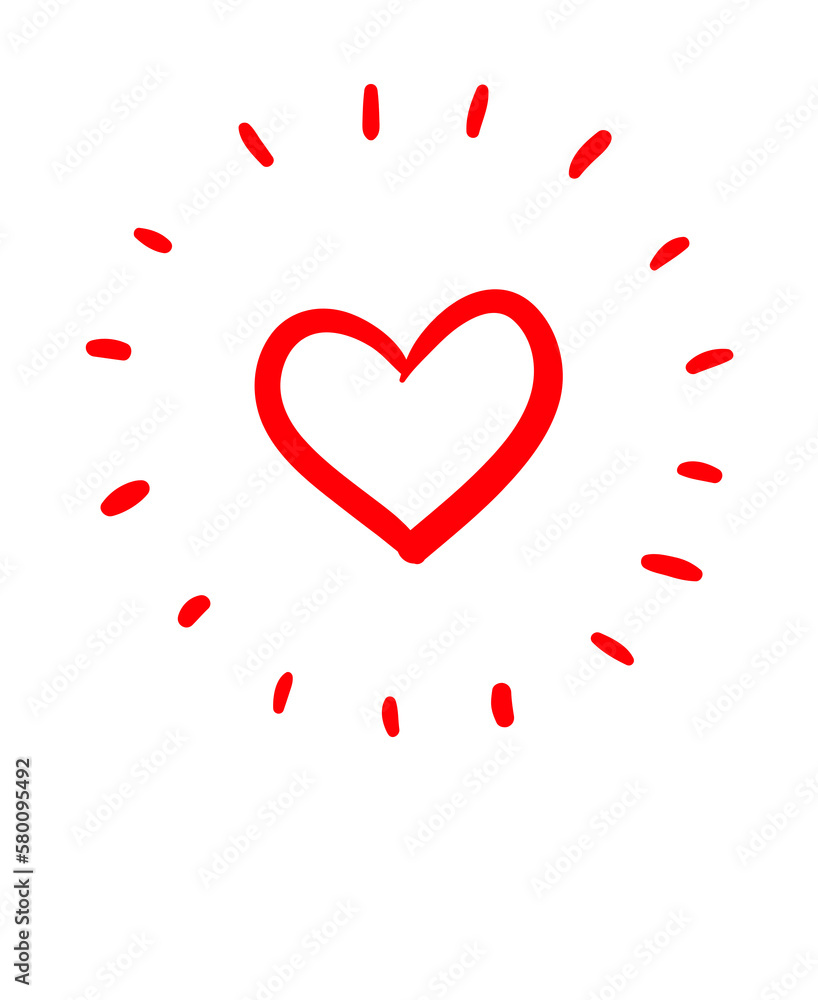 Heart Love Hand drawn Clipart, Valentines day, png files Cricut, Sketch Love Heart outline shape 