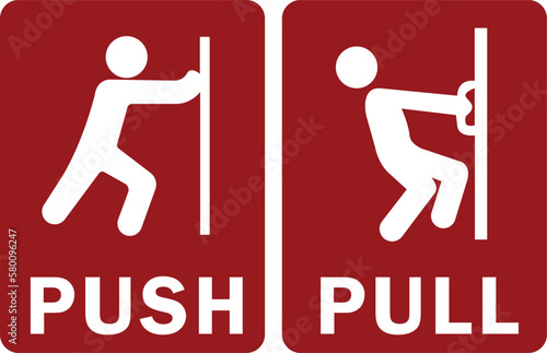 push pull door sign board design