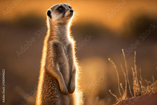 meerkat on guard created with Generative AI technology © Robert Herhold