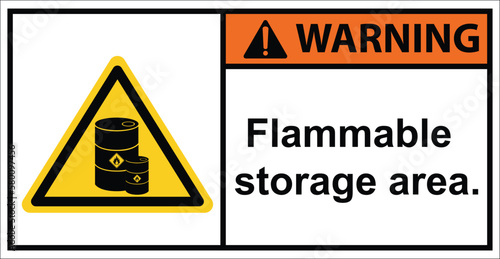 flammable storage tanks, flammable storage areas,sign warning