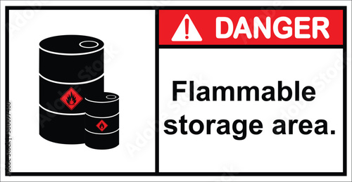 flammable storage tanks, flammable storage areas,sign danger