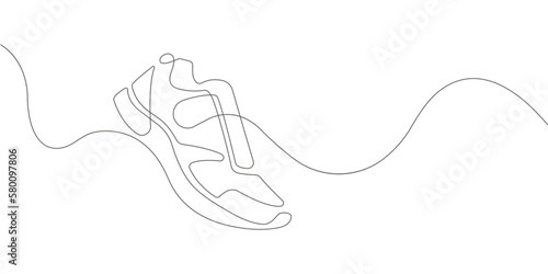 Sports shoes in a line style. Sneakers Vector . Sketch sneakers for your creativity.Shoe advertising .