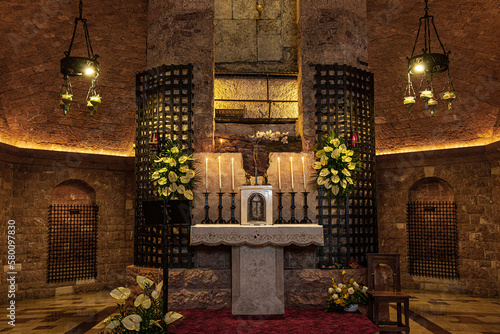 Crypt with the tomb of Saint Francis in the Basilica "San Francesco", Assisi, ItalyCrypt with the tomb of Saint Francis in the Basilica "San Francesco", Assisi, Italy