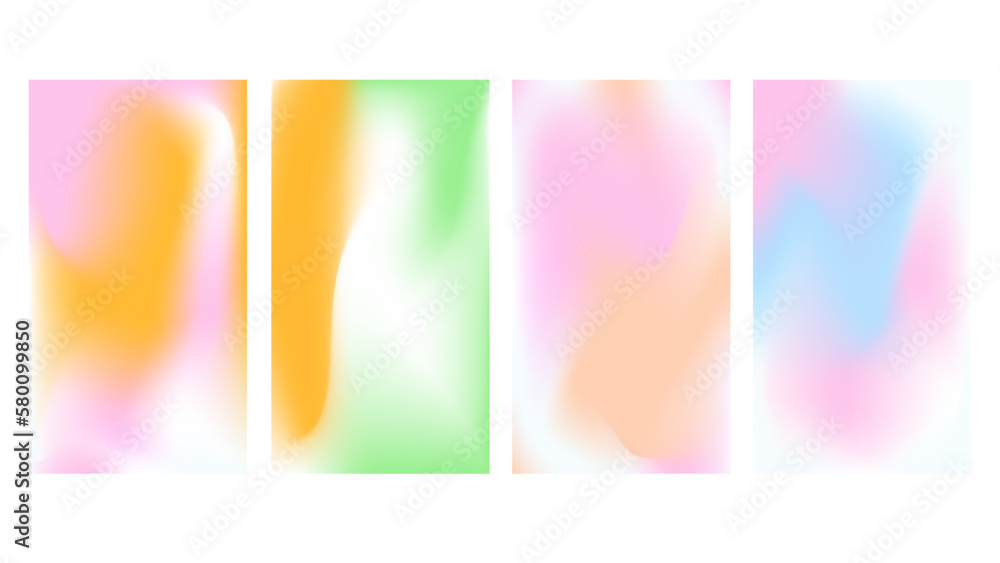 Gradient y2k aura background. Holographic pattern for stories or poster design. Iridescent aurora frame with smooth ombre effect. Aesthetic groovy ig blurry cover from 2000s vibe